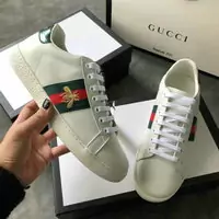 baskets paire de chaussures gucci femmes small bee red green white